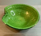 Vintage Murano Italy Green/Gold Flecked Art Glass Bowl Ashtray Trinket Dish