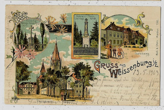 WISSEMBOURG (67) WEISSENBURG Gruss Lithographie