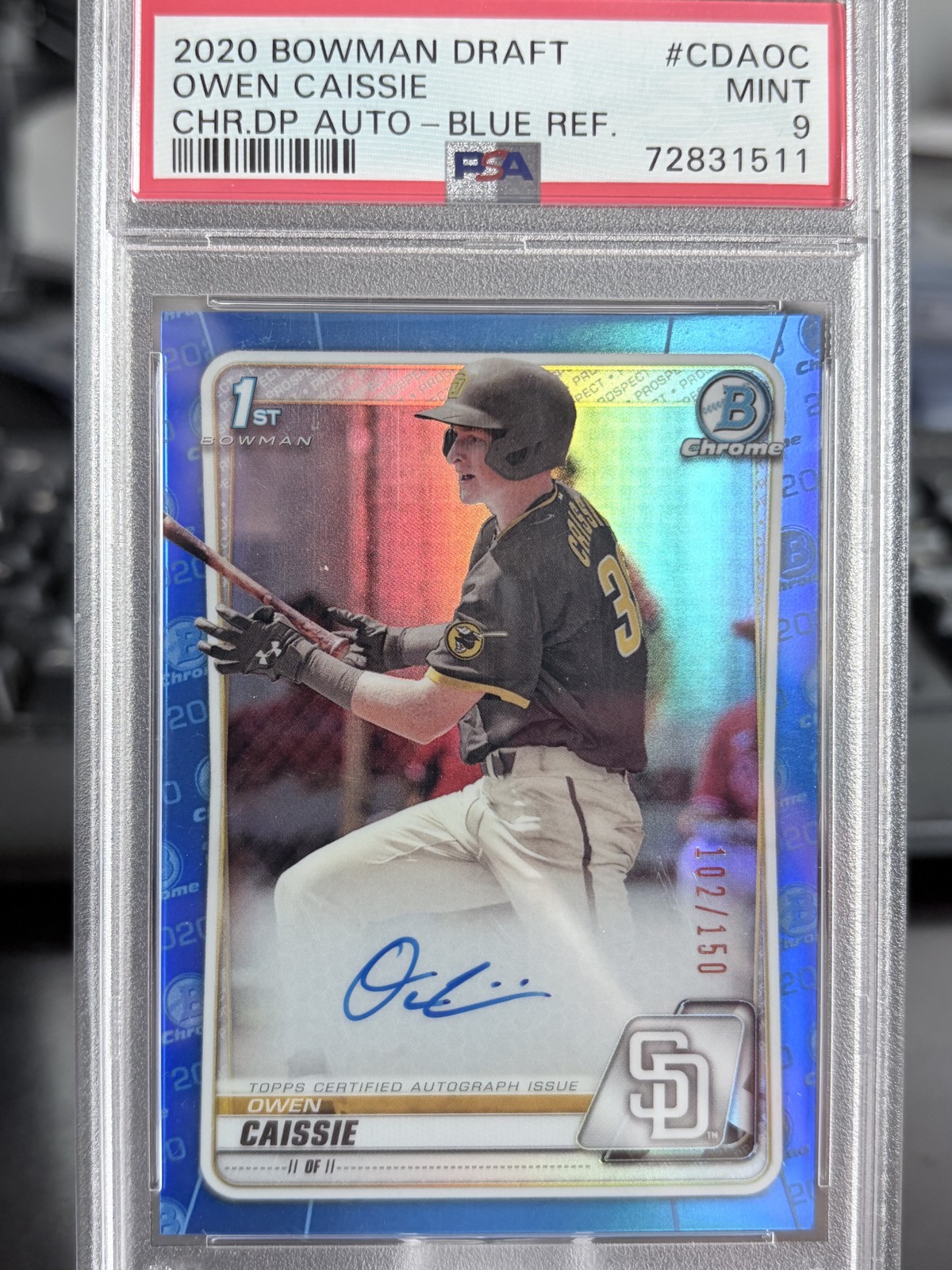 2020 Bowman Draft - Chrome Draft Picks Autographs Owen Caissie True Blue /150