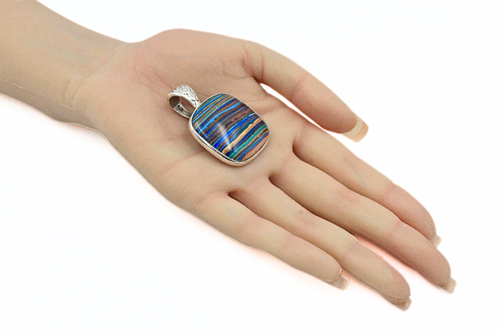 Statement Hallmarked Sterling Silver Calsilica La… - image 3