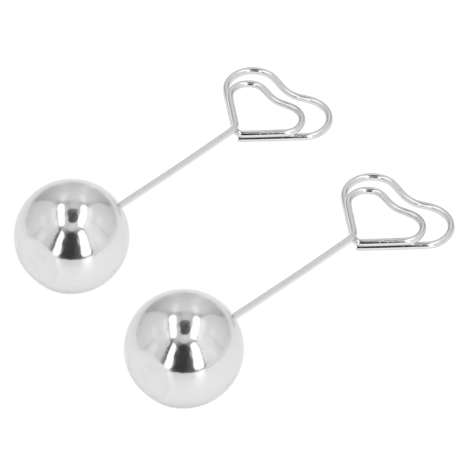 2Pcs Heart Shaped Metal Place Card Holder For Wedding Events //