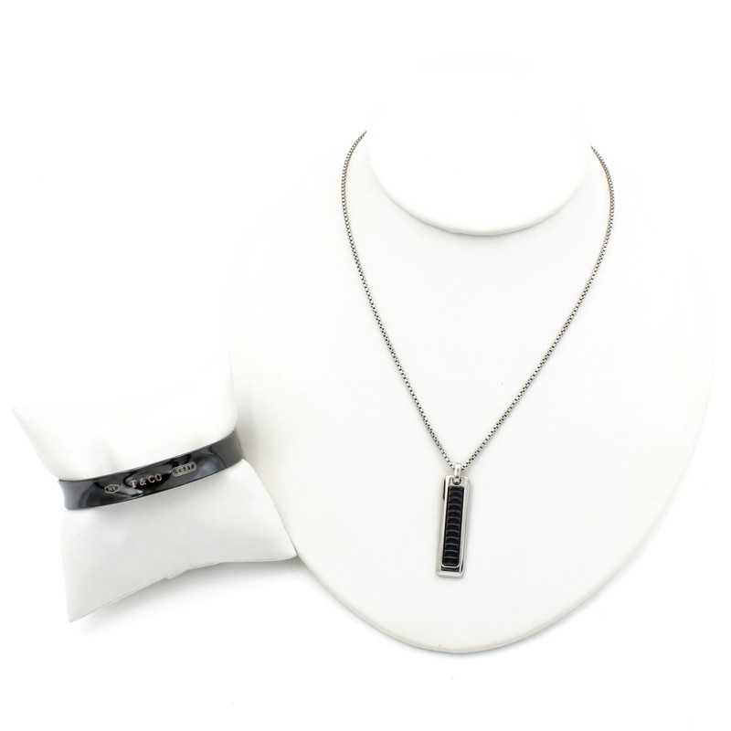 Tiffany & Co. Steel Titanium Paloma Picasso Bracelet Necklace Lot of 2 #S5594-3
