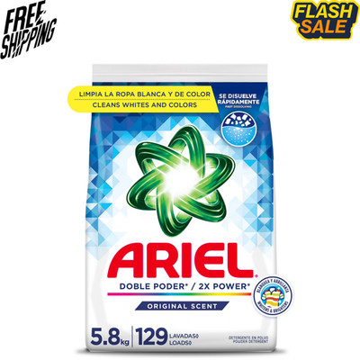 Ariel Laundry Detergent Powder Original Scent 5.8 kg 129 Loads