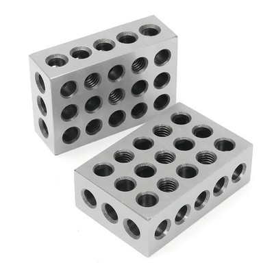 Pair 123 Blocks 23 Holes 0.0002 Precision Steel Machinist Milling Set