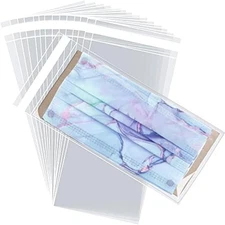Self Sealing Cellophane Bags 4x9 Inch Clear Resealable Packing Bags 100pcs