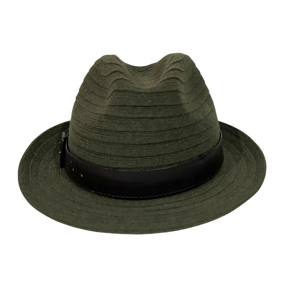 Nordstrom Hombre Trilby Sombrero Fedora Lana Nylon Verde con Banda Negra Unisex Foto 3 de 4