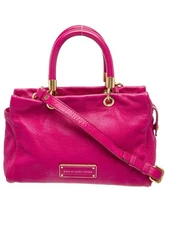 Marc By Marc Jacobs Too Hot To Handle Pink Pebbled Leather Satchel W/ Long Strap