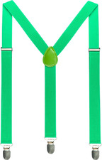 Solid Color Mens Suspender with 3 Strong Clips Adjustable Braces