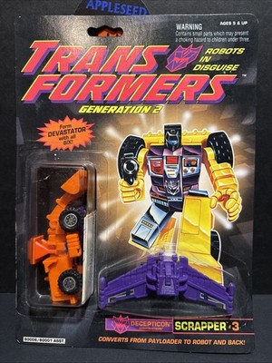 Transformers G2 1992 Constructicon Scrapper #3 Of Devastator Orange KB Toys Excl