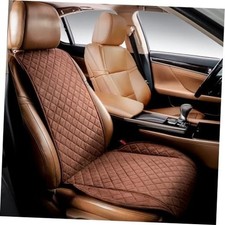 Faux Suede Front Car Seat Cover Non-Slip Bucket Seat Protector BROWN WS SU