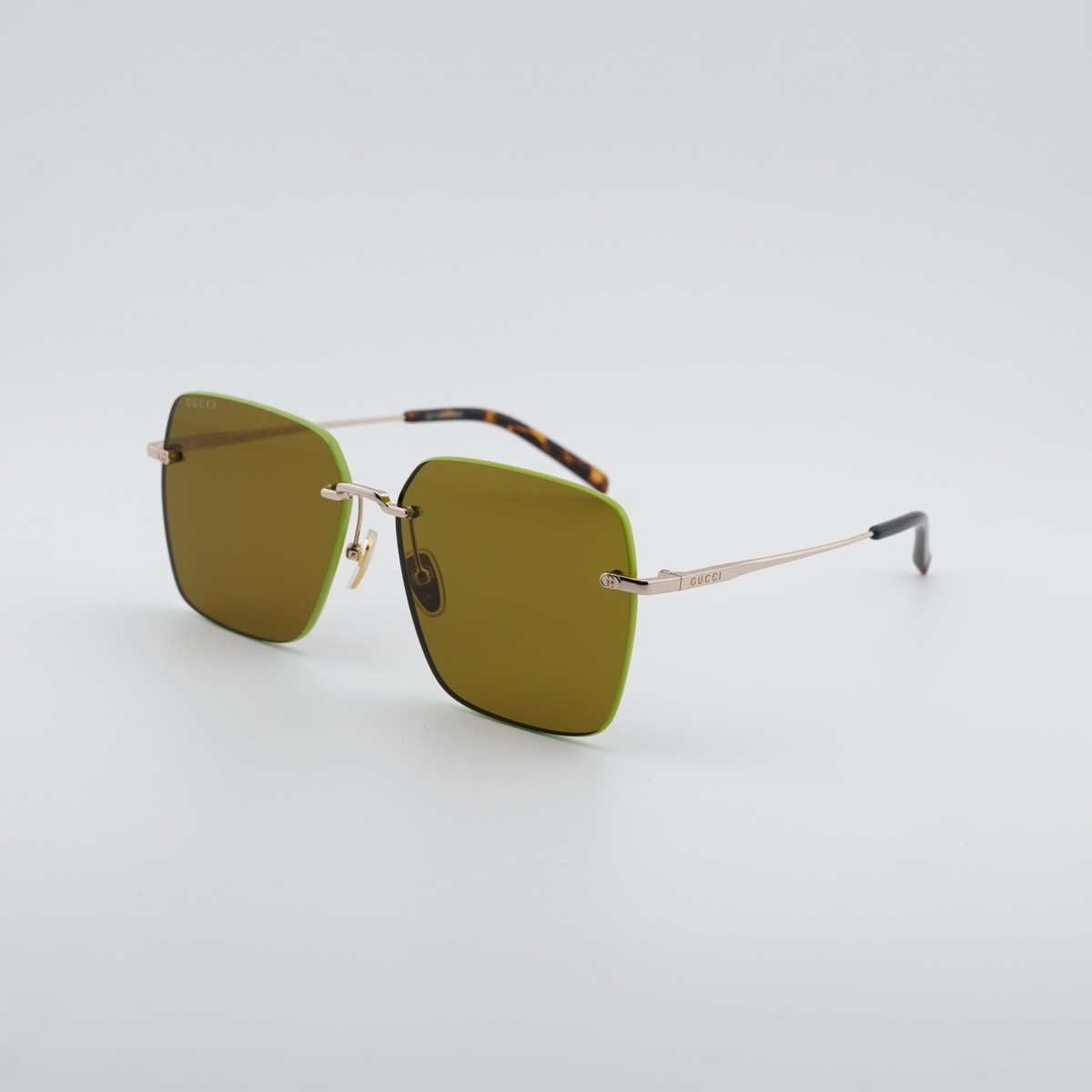 New Gucci GG1955SA 004 Gold/Green/Brown with Gold Mirror 60  display picture 3