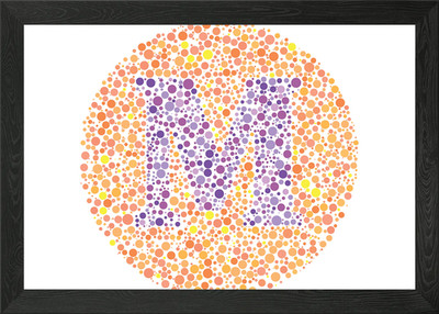M Sehtest Buchstabe Kreis gerahmt Wandbild Poster Leinwanddruck Bild
