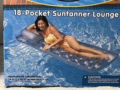 Sand N Sun 18-Pocket Suntanner Lounge Pool Float 74  New In Box