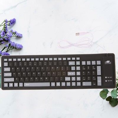  1Pc 103 Key Silicone Keyboard Faltbare Silikontastatur USB Wired Keyboard