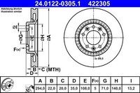2X Ate 24.0122-0305.1 Bremsscheibe FüR CitroËN Opel Peugeot Toyota
