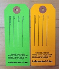 INDEPENDENT AIR AIRLINES - BAGGAGE NAME TAGS ...