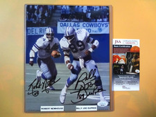 ROBERT NEWHOUSE, BILLY JOE DUPREE DALLAS COWBOYS AUTOGRAPH PHOTO 8 X 10 JSA COA