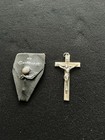 Vintage Silvertone Crucifix With Leather Case — photo 1