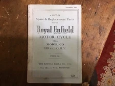 Royal Enfield WDCO 350cc illustrated parts book