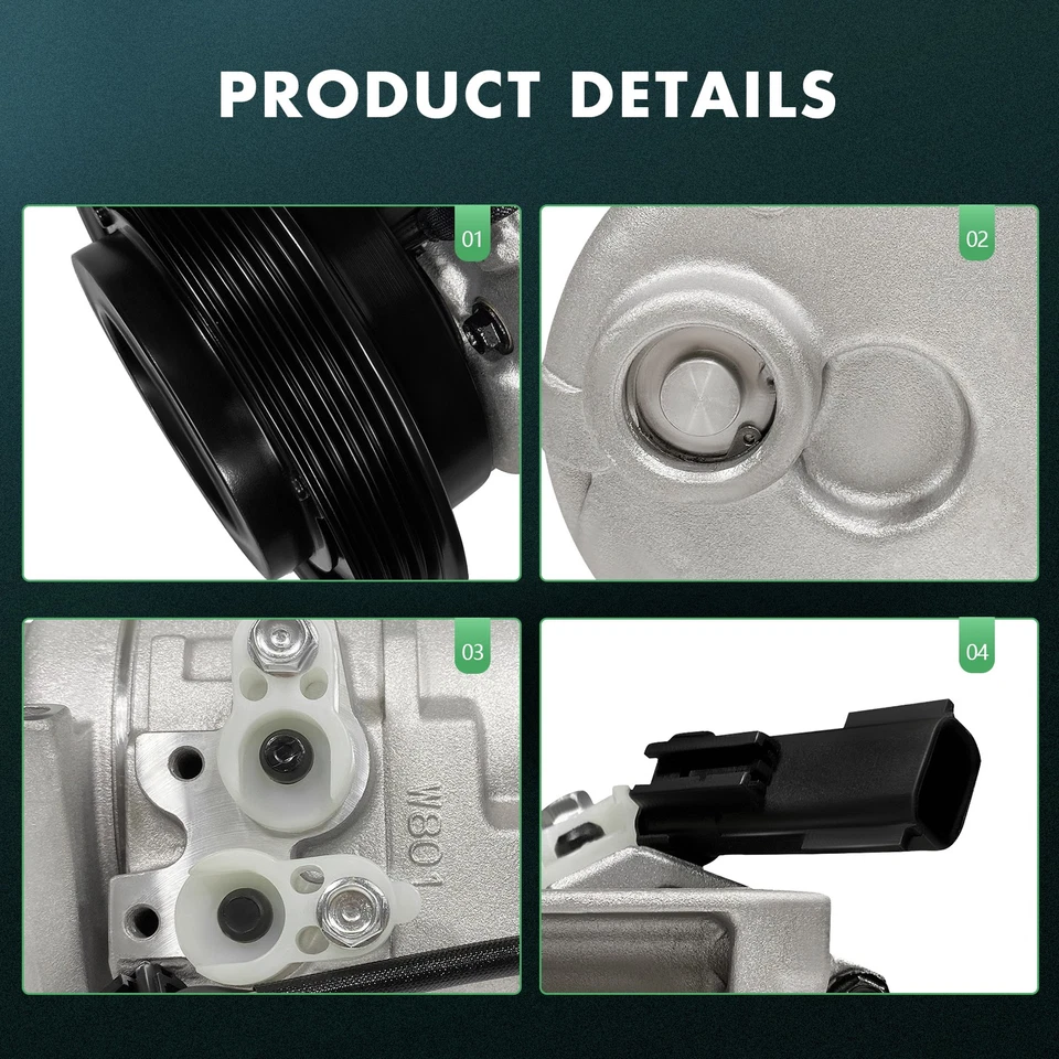 Compresor de aire acondicionado para Dodge Neon SX 2.0 2001-2010 Chrysler PT Cruiser 2003-2005 Foto 2 de 4