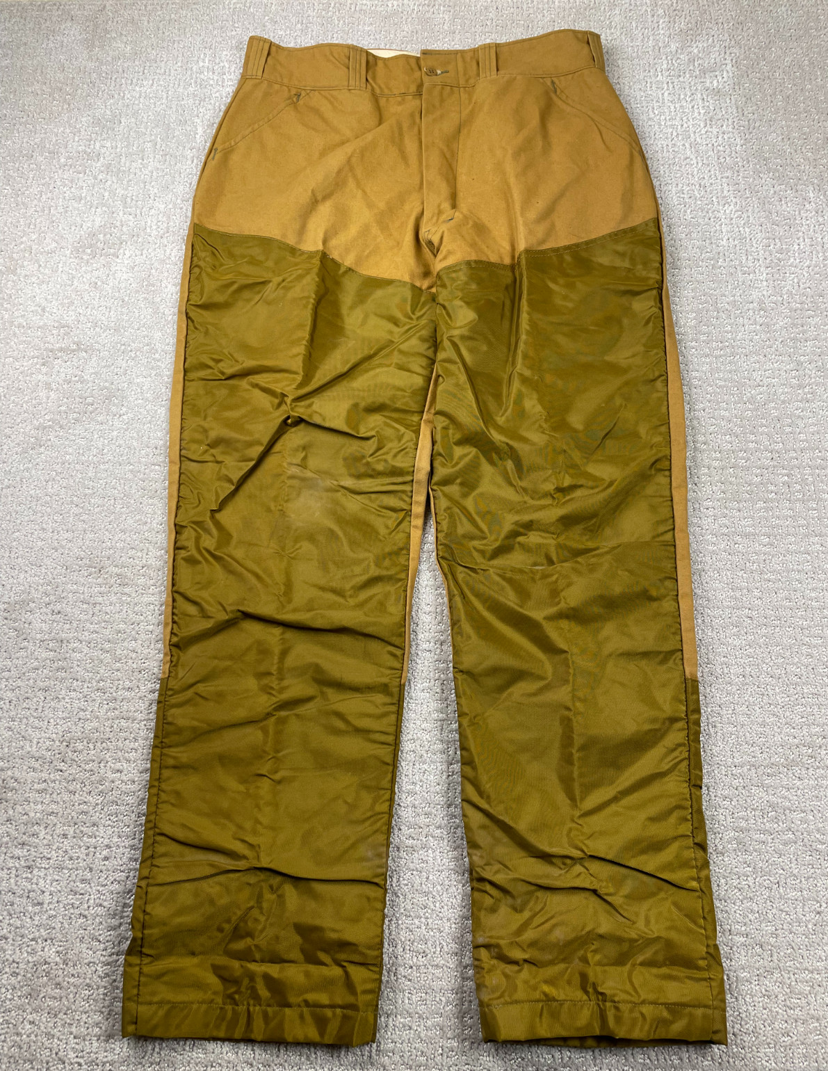 Vintage 60s Ole Hickory Hunting Pants Men 34x31 Golden Canvas Double Front Brush