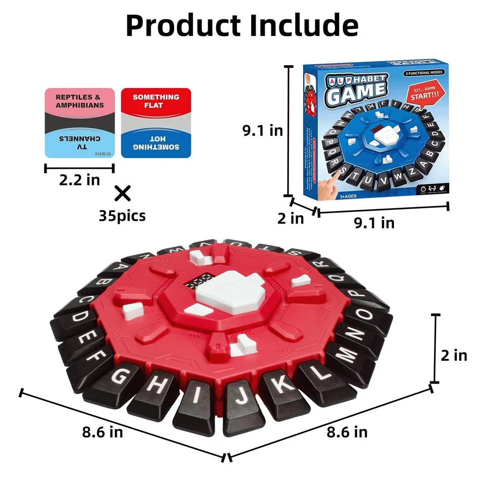 Word Board Games Alphabet Games Fast-Paced Family Board Game Xmas Gifts - Image 3 of 4