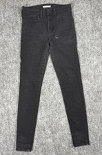 Levi's 720 High Rise Super Skinny Jeans Womens 28 Black Charcoal Wash Stretch
