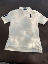 New Polo Ralph Lauren Boys Big Pony Cotton Mesh Short Sleeve Polo White XL FAST