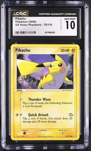 CGC 10 Pikachu 78/110 Holon Phantoms Regular Gem Mint Non Holo