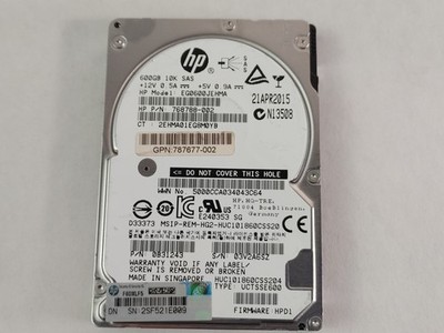 Lot of 2 Hitachi HP HUC101860CSS204 600 GB SAS 3 2.5 in Enterprise Drive
