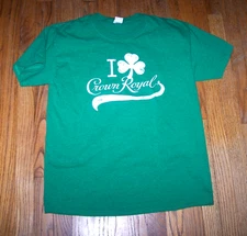 NICE Crown Royal St. Patrick's Day men's tee shirt, green, size Large- USED