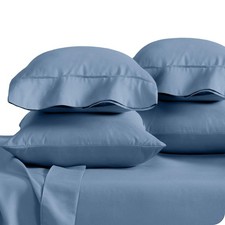 Bare Home 4 Pack King Size Pillowcases 20x40 Coronet Blue Microfiber