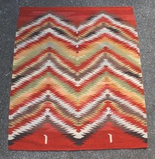 Antique c1920s Western Navajo Dazzler Saddle Blanket Rug w/ Germantown Colors