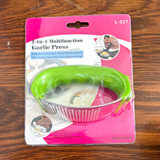 2-in-1 Multifunction Garlic Press Manual Stainless Steel Non-Slip Handle L-027