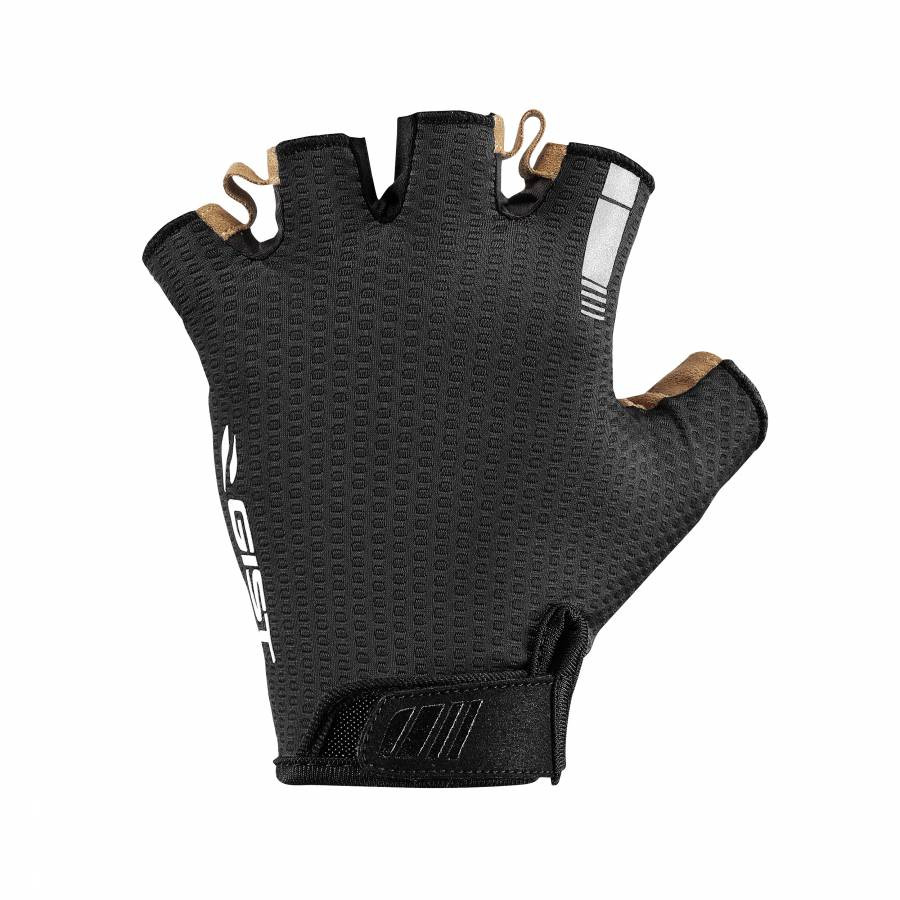 Gants vélo court Gist Air été noir XL avec fermeture scratch pour cyclisme