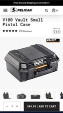 Pelican Vault V100 Hard Case with Foam Black for Pistol/Canera