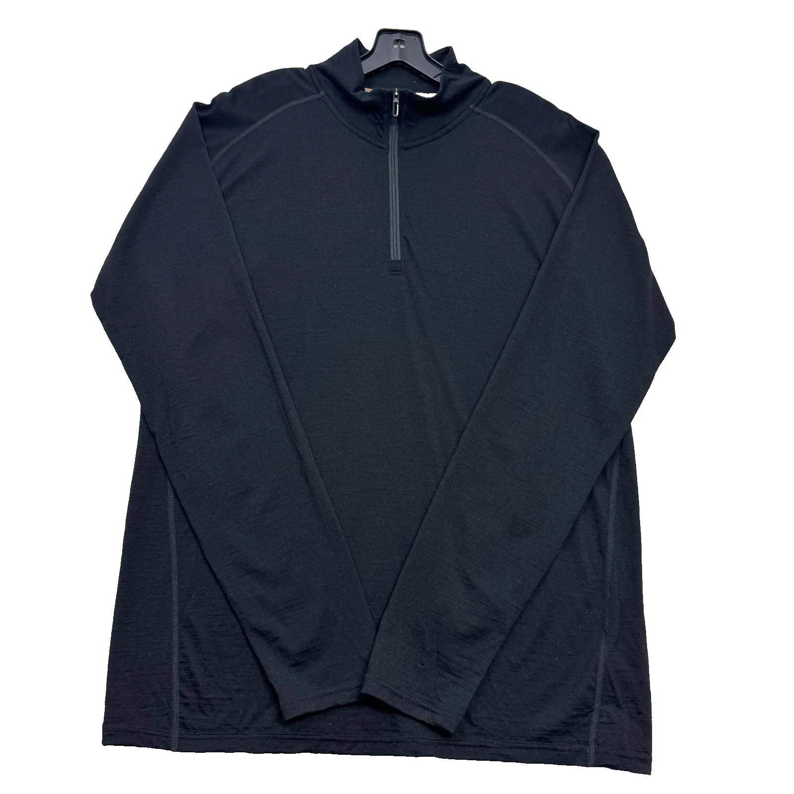 Smartwool Mens Classic Thermal Merino Base Layer 1/4 Zip Black Large Pullover