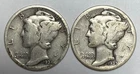 1934 and 1935-S 10C Mercury Dimes 90% Silver