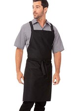 Unisex Cross-Back Bib Apron Black