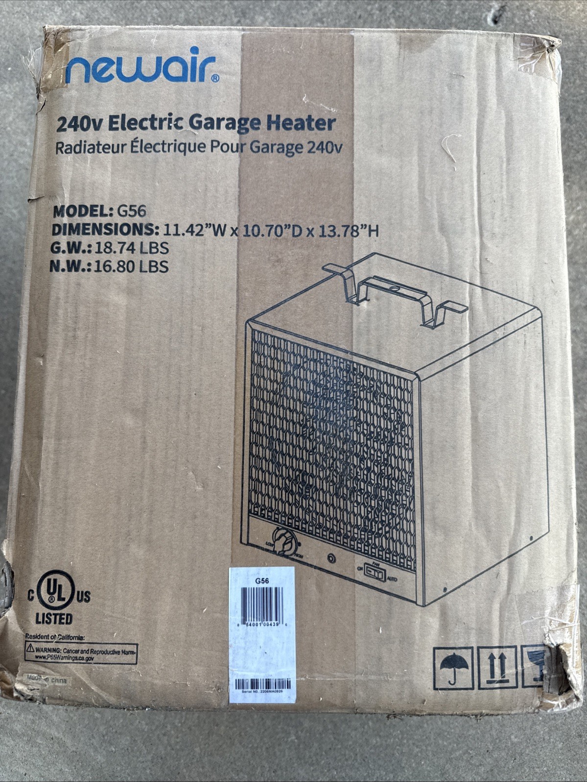 NewAir 19,107 BTU 5600-Watt Electric Garage Heater