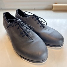 Bloch Mega 9.5 M Black Heeled Tap Shoes Adult Dance Leather Lace Up