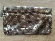 WHITING  DAVIS International Gold Mesh Bag Cosmetic Clutch Bag Has Flaw Read