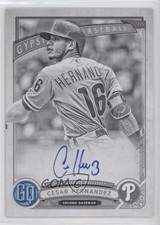 2019 Topps Gypsy Queen Black & White 14/50 Cesar Hernandez #GQA-CH Auto nd3