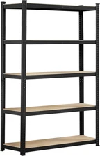 5-Tier Utility Shelves, Metal Storage Shelves Garage Shelving Unit Adjustable Ga