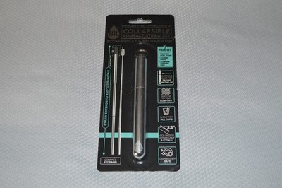 TAL ~ COLLAPSIBLE COMPACT STRAW SET ~ ECO-FRIENDLY & REUSEABLE ~ 3 PIECE SET