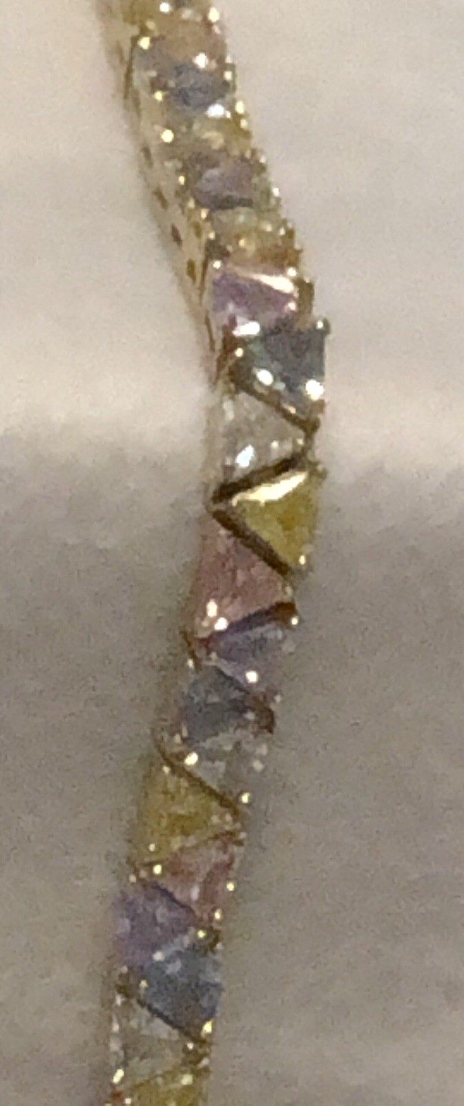 Silver Bracelet Multi- Colored Cubic Zirconia Sto… - image 6