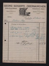 OBERNKIRCHEN, Rechnung 1914, Georg Scharpe Kaffee-Rösterei Kolonialwaren