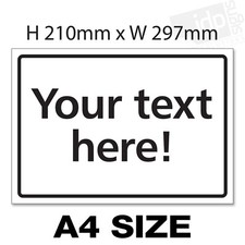CUSTOM MADE PERSONALISED TEXT SIGN - 3 SIZE OPTIONS - FREE DESIGN