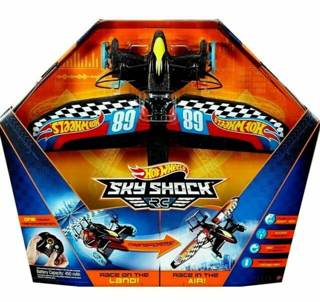 Hot Wheels Sky Shock RC Race on Land or Air Transforming Remote Control
