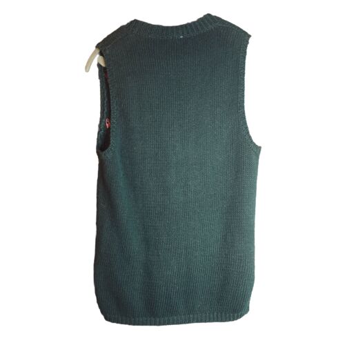 VTG Capacity Woman's Green Knit Embellished Petite M Knit Vest 19x28 - Picture 2 of 9